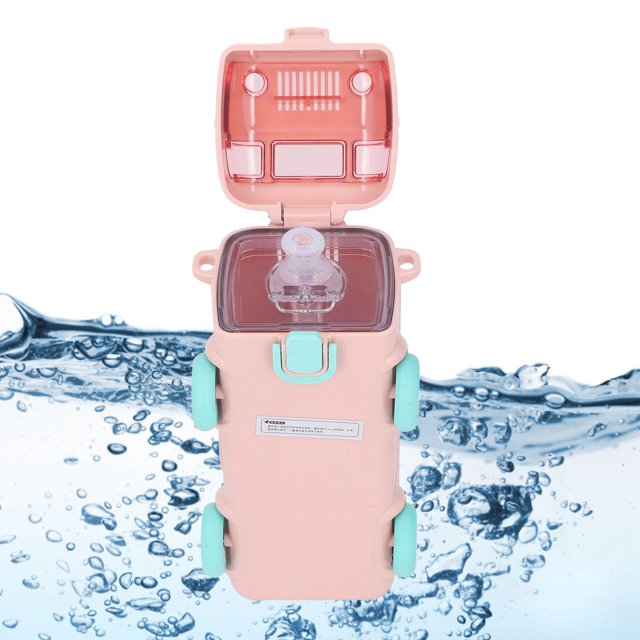 Forma de Autobús Botella de Agua Dibujos Animados 360 A Prueba de Fugas Desmontable Fácil de Limpiar Taza de Agua de Paja Linda Portátil para la Escuela en Casa Taza de Salto ANGGREK Otros