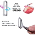 thumbnail image 3 of 2-Piece Vegetable Peeler, Stainless Steel, Stainless Steel Serrated Curved Blade Soft Skin Peeler, Thrifty, 3 of 4
