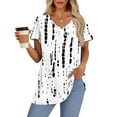 thumbnail image 4 of TQWQT Babydoll Tops for Women Plus Size Vneck Peplum Short Sleeve Blouses Color Block Flowy Shirt Puff Sleeves Tunic Top Beach Vacation Clothes Light Gray XL, 4 of 5