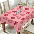 thumbnail image 4 of GZHJMY Valentine's Day Heart Bows Tablecloth, Rectangle Waterproof Washable Polyester Table Cover for Picnic Dinner Holiday Party Decor, 60 x 90 Inch, 4 of 7