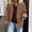 Khaki, variant on Women's Brown Suede Blazer, Oversized Long-Sleeve Jacket with Flap Pockets, Casual Street & Office Wear, Vintage Brown Blazer, Loose Pocket Coat, Retro Office Layer, Brown, Xxl