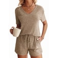 thumbnail image 1 of Pyjama d'Été 2 Pcs Hauts et Shorts pour Femmes Ensembles de Pyjama Tenues Décontractées, 1 of 3