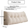 thumbnail image 6 of Triangular Headboard Pillow – Large Wedge Backrest Cushion for Bed, Sofa & Daybed, Reading Support Pillow with Side Pocket, Twin/Full/Queen Sizes, 6 of 7