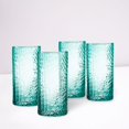 thumbnail image 4 of Elle Decor Bistro Croc 4 Piece Set Highball Glass Drinkware, 15.5 Oz - Green, 4 of 6