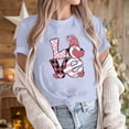 thumbnail image 6 of ICHUANYI Women's Shirts Fashion Casual Short Sleeve Crew Neck Tops Valentine's Day Print T-shirt Cloth New Trending, 6 of 6