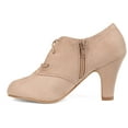 thumbnail image 3 of Journee Womens Leona Inside Zip Block Heel Booties, Widths Available, 3 of 10