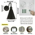 thumbnail image 3 of FSLiving Timer Battery Remote LED Dimming 100 Lumens Wall Lamp No Wire Black Lamp Body & Shade Wall Lighting Vintage Design for Kitchen Corner Bedsides Entrance,Battery Not Included - 1 Pack, 3 of 6
