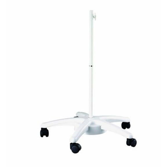 MAGNA-DESK Magnifier Lamp Stand | Heavy-Duty Base, 30" Tall | Caster-Type Swivel Wheels | 5-Point Stability | Elegant White Finish with Contrasting Black Wheels