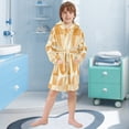 thumbnail image 5 of FORMRS Niños Bathrobe Unisex Hooded Robe Soft Plush Pajamas Sleepwear, Size 7-9T, Geometric Circles, 5 of 7