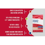 LEADER Moleskin Pads, Protects from Shoe Friction, Blisters, Corns, Calluses, Extra Thick Padding, Cushioning & Pain Relief, Trim Moleskin Sheets to Fit, Strip Size 4 5/8 x 3 3/8, 3 Strips