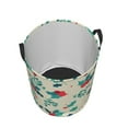 thumbnail image 5 of DouZhe Waterproof Collapsible Large Laundry Baskets, Beige Photinia Arbutifolia Prints Circular Hamper with Handles, 5 of 7