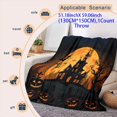 thumbnail image 4 of 1pc Halloween Blanket, Little Ghosts, Pumpkins & Spiders with Dark Castle Design – Printed Flannel Throw for Naps/Sofa/Office Bed. Soft Warm Multifunctional Gift Suitable All Seasons,  Contemporary S, 4 of 7