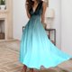 thumbnail image 2 of Vestido de playa sin mangas con cuello en V y estampado degradado de cielo estrellado para mujer - Decoración con cremallera, diseño con cinturilla, tallas S-XXL, 2 of 5