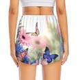 thumbnail image 2 of Lsque Butterfly And Flowers Printed Women's Running Shorts with Liner Pockets,Elastic Quick Dry Workout Athletic Gym Yoga Shorts,Womens High Waist Shorts-X-Large, 2 of 9