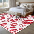 thumbnail image 4 of 5'x7' Area Rugs for Living Room Bedroom, Kiss Marks Washable Rug Carpet Runner Indoor Outdoor, Valentine's Day Lips Print Love Red Vintage Non Slip Floor Mats Area Rug for Kitchen, Nursery, 4 of 8