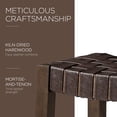thumbnail image 5 of Open Box Maven Lane Stool, Weathered Brown Wood Finish with Vegan Leather, 5 of 7