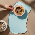 thumbnail image 5 of Rectangular Silicone Pet Feeding Mat Non-Slip Waterproof Spill Proof Placemat, Easy Clean Raised Edge Slow Feed Mat for Cats Dogs, Durable Pet Food Water Mat for Home Travel,Blue, 5 of 6