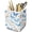 2 Com/Butterfly, variant on 2 Compartments Ceramic Pen Holder Pencil Cup Desktop Makeup Brush Storage Organizer Stationery Organizer for Office Blue Butterfly