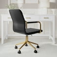 thumbnail image 6 of Martha Stewart Upholstered Office Chair in Black/Polished Brass, 6 of 12