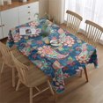 thumbnail image 2 of Blue Paisley and Floral Pattern Rectangle Tablecloth 60"x84",Waterproof Polyester Rectangle Table Cloth, Wipeable Spillproof Polyester Tablecloth for Dining, Camping, Indoor and Outdoor, 2 of 5
