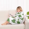 thumbnail image 4 of White Green Dinosaurs Pattern Blanket Hoodies for Kids 6-13YR Oversize Wearable Blanket Hoodies for Boys Girls Teens, 4 of 7