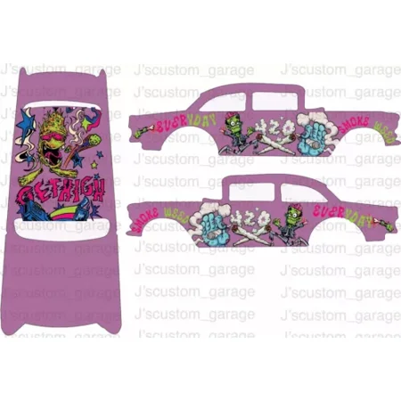 Get High 55 gasser 1/64 custom water slide decal for Hot Wheels