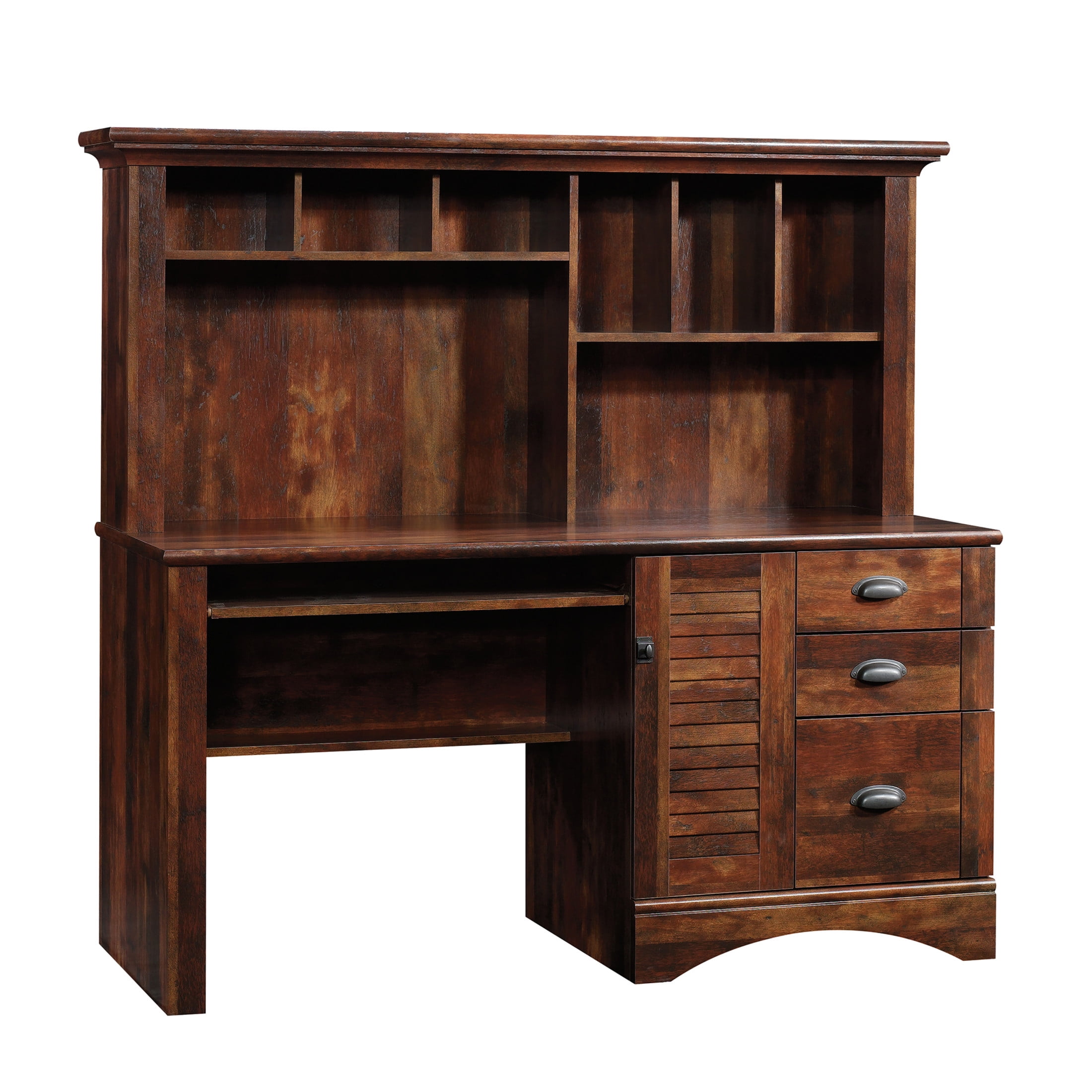 Sauder Harbor View Computer Desk with Hutch, Curado Cherry Finish
