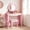 pink-wing, variant on Guqiart Kids Makeup Vanity Set with Bow Pattern LED Light Mirror, Girls Vanity Desk with Chair, Princess Dressing Table Set, Pink