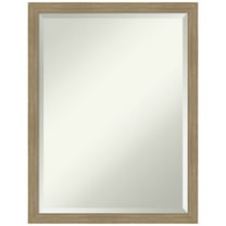 Amanti Art Woodgrain Stripe Beveled Wood Bathroom Wall Mirror