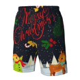 thumbnail image 6 of Uemuo Merry Christmas Elk Pattern Men's Swim Trunks Hawaiian Beach Bathing Suit Swimsuits Beach Quick-Dry Shorts with Pockets-Large, 6 of 9