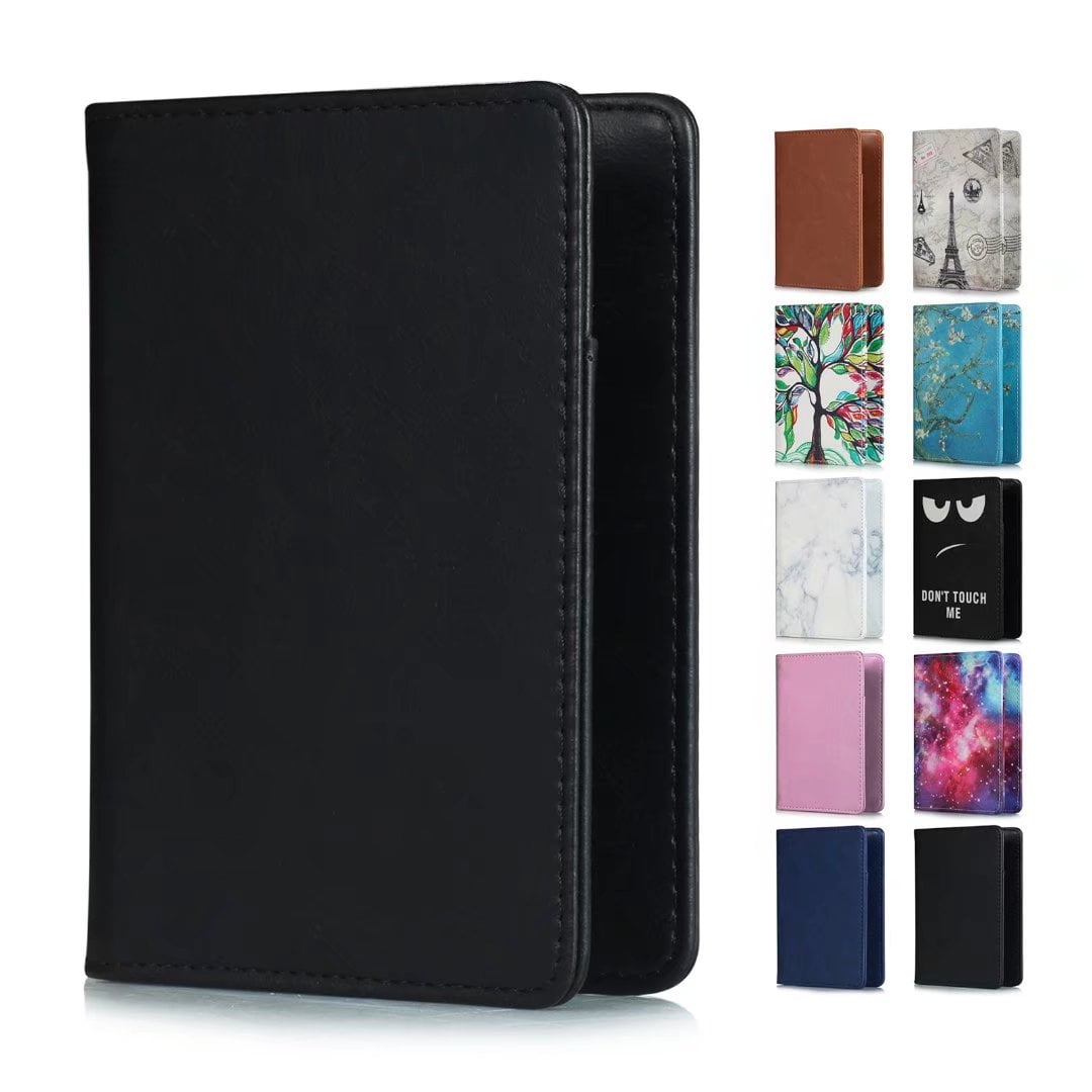 Cat Journal Tent Leather Passport Holder Cover Case Blocking Travel Wallet