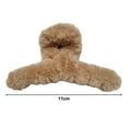 thumbnail image 6 of Eoperou Plush Hair Claw Clip Fuzzy Non Slip Strong Hold Elegant Solid Color Large Fall Winter Women Long Thick Thin Curly Hair Clamp Fashion Hair Accessories, 6 of 8