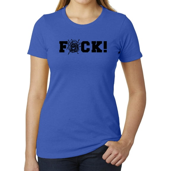 F*ck! Tangled Wire T-shirt, Funny Ladies T-shirts, Women's Graphic Tees - Royal MH200WFUN S15 XS