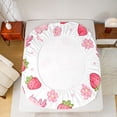 thumbnail image 5 of jejeloiu Ocean Life Axolotl Twin Sheet Sets,Cute Strawberry Floral Bedding For Sealife Lover 3pcs, 5 of 7