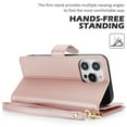 thumbnail image 4 of Premium PU Leather Wallet Case for iPhone 15 Plus, Classic with Card Slots Magnetic Closure RFID Protection Wrist Strap Kickstand Shockproof Flip Case Cover for iPhone 15 Plus, Rosegold, 4 of 6