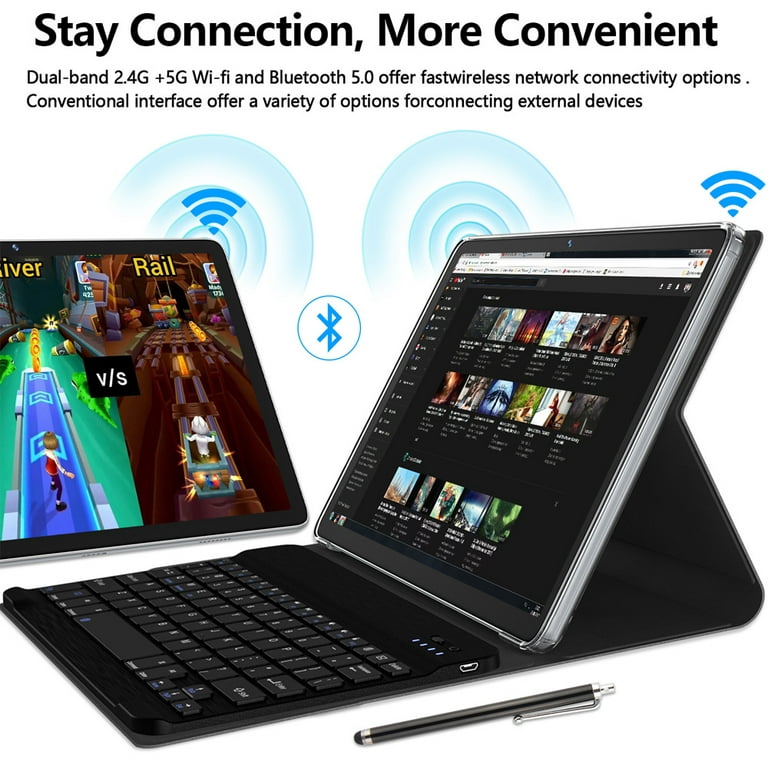 Android 11 Tablet,2 in 1 Tablet with Keyboard and Pen, 10 inch