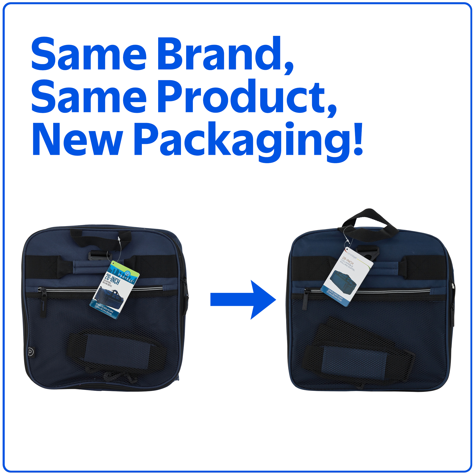 Protege 28 Inch Collapsible Rolling Duffel Bag, Navy photo 2
