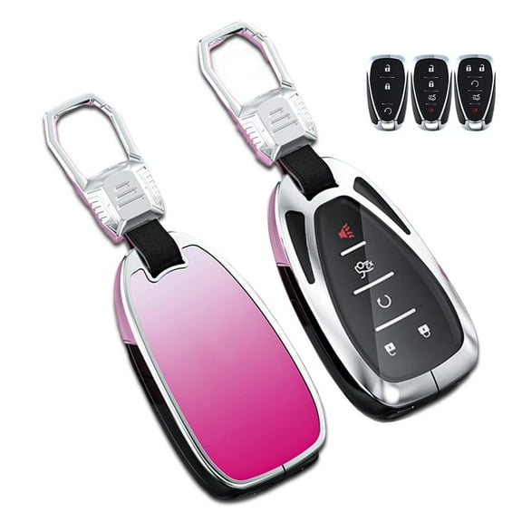 Zinc Alloy Gradient Glass Back Cover Key Fob Case Holder Shell Accessories Compatible for Chevrolet Chevy Malibu Camaro Cruze Traverse Sonic Volt Bolt Equinox 2016-2022