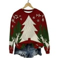 thumbnail image 4 of YUGYXL Christmas Sweatshirts for Women Snowflake Christmas Tree Shirt Long Sleeve Pullover Tops Cute Crewneck Sweatshirt A Red XXL, 4 of 9