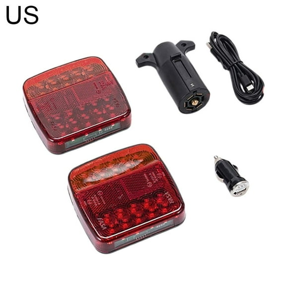 2025 New Wireless Trailer Light Kit, LED Magnetic Towing Tail Light, LED Tail Lights for Trailers,Rechargeable Towing Light Kit with Powerful Suction Base for Trucks, Boat, RV, Vehicle