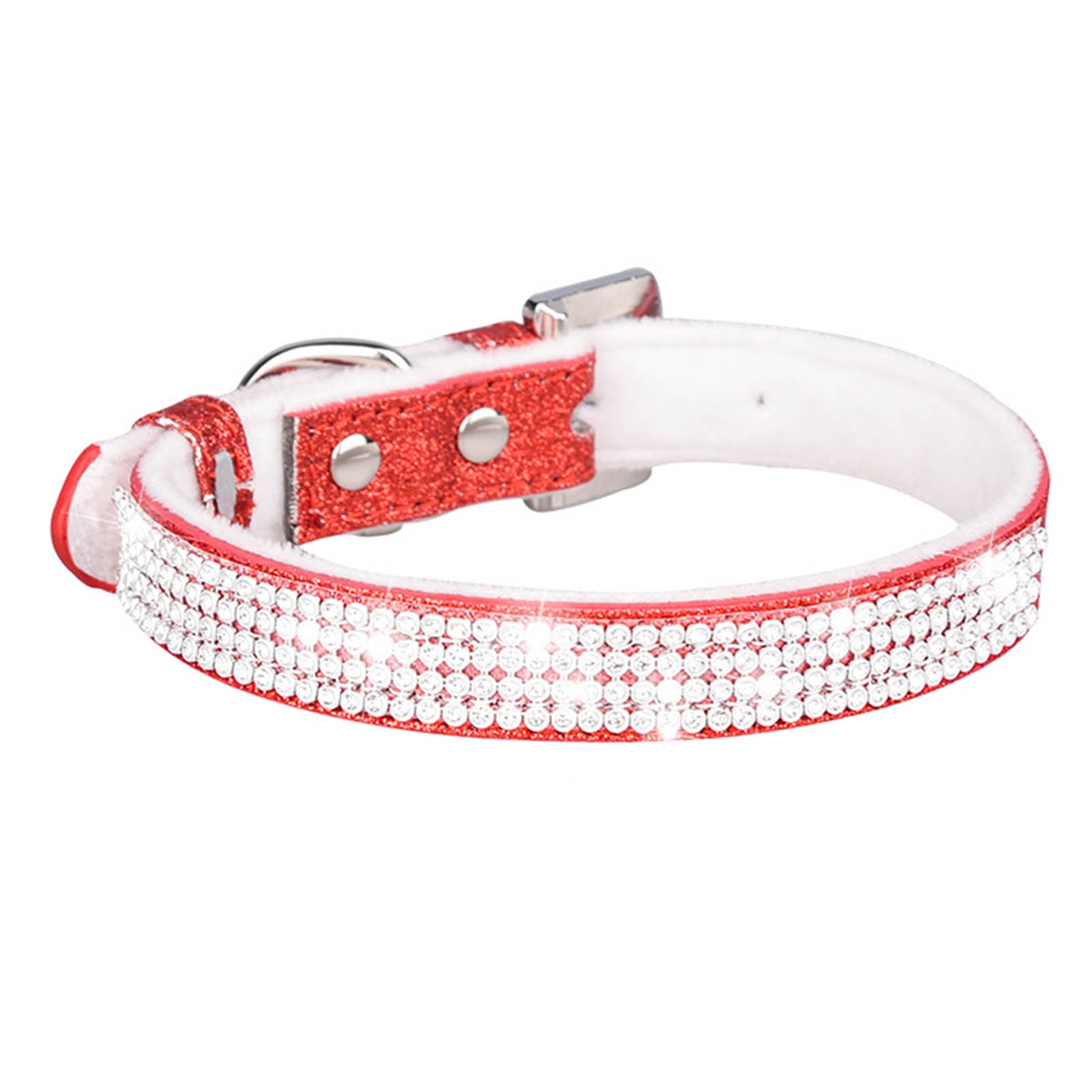 HEVIRGO Pet Collar Soft Texture Decorative Adjustable Dogs Inlaid