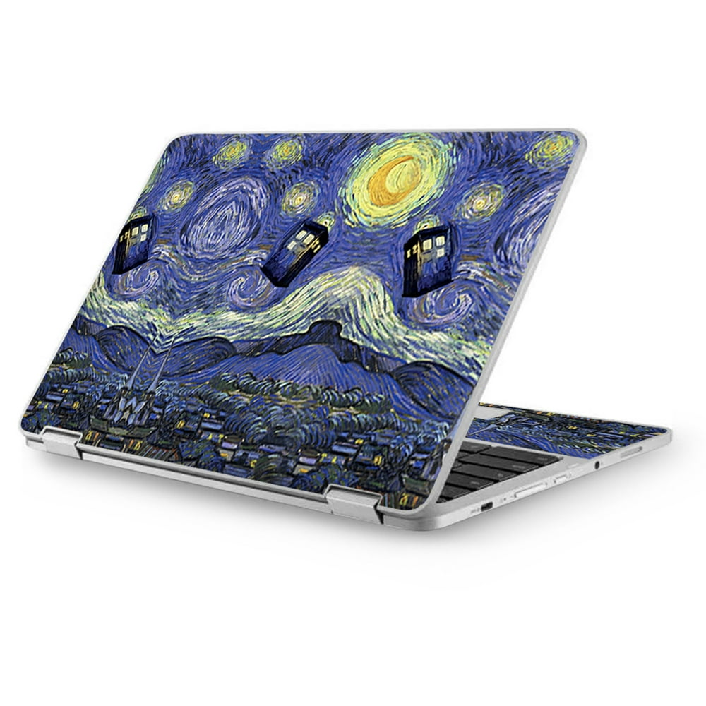 Skin Vinyl Sticker Cover Decal for Asus Chromebook 12.5 Laptop Notebook Tardis Starry Night