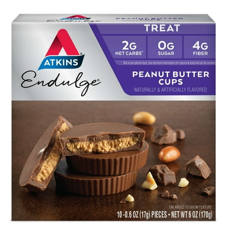 Atkins Endulge Chocolate Peanut Butter Cups, 10 - 0.60oz, 5-servings (Best Fat Foods For Keto)