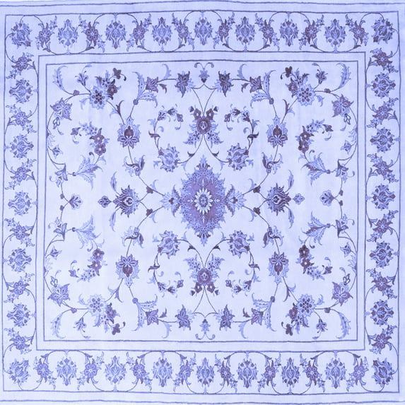 Ahgly Company Indoor Square Persian Blue Traditional Area Rugs, 6' Square