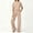 Style1-Khaki womens outfits, variant on Maqroz Women 2 Piece Outfits Sets Summer Solid Crew Neck Short Sleeve Top and Long Pants Set Elastic Waist with Pockets Vacation Travel Wine XXL