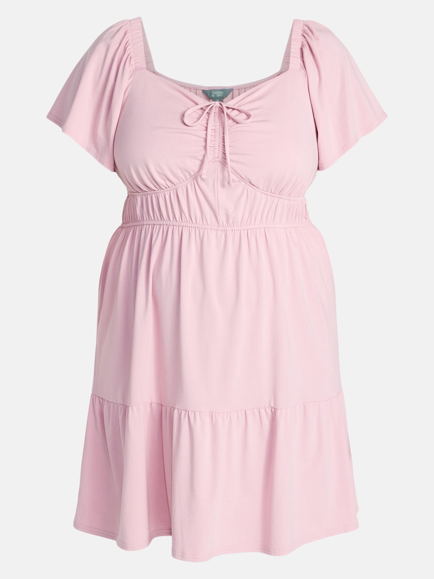 Terra & Sky Women's Plus Tiered Mini Dress, Sizes 0X-5X