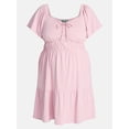 thumbnail image 3 of Terra & Sky Women's Plus Tiered Mini Dress, Sizes 0X-5X, 3 of 5