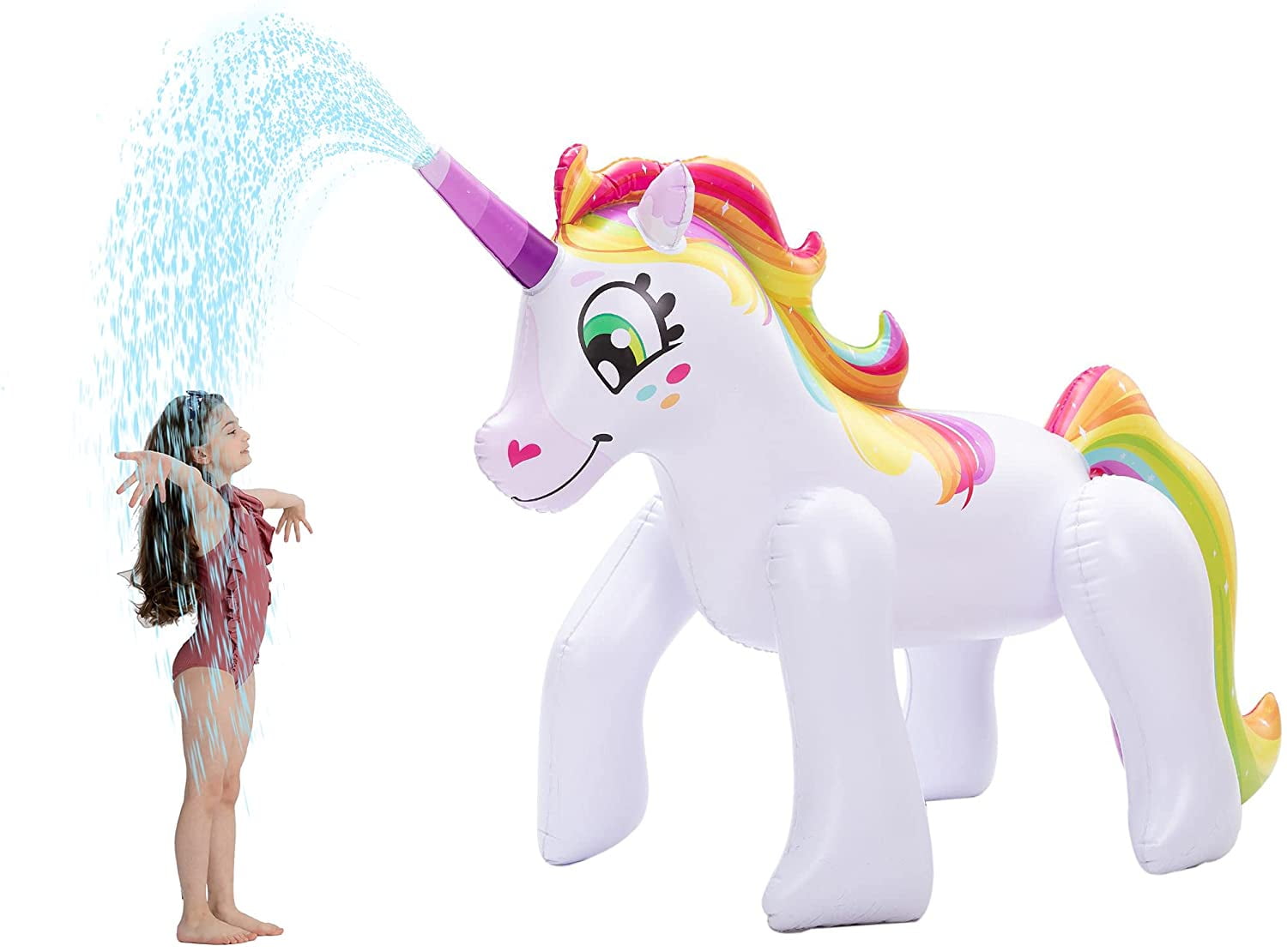 Giant Inflatable Unicorn Sprinkler Garden Fun Kids Toy Water Sprayer 6ft Tall D 