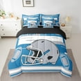 thumbnail image 2 of Feelyou American Sports Bedding Comforter Set 7pcs, Steel Blue Grey Queen Bedding Sets, Rugby Football Soccer Queen Sheet Sets, Lightweight Room Decorative, 2 of 7