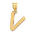 thumbnail image 1 of Diamond2Deal 14K Pendentif Initiale Lettre V en Or Jaune pour Femmes, 1 of 6